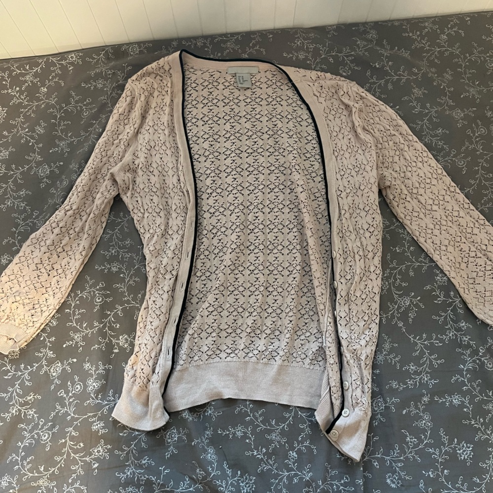 H&M Cream Eyelet Cardigan